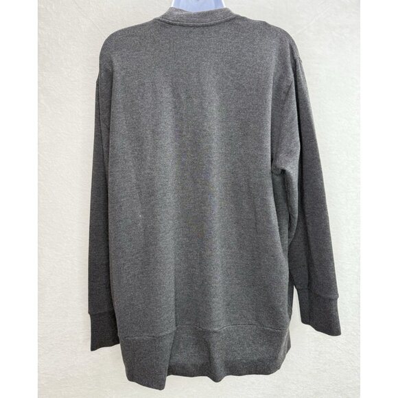 Athleta Women's Purana V-Neck Wrap Sweatshirt Size Large Color Black Heather - Picture 5 of 9